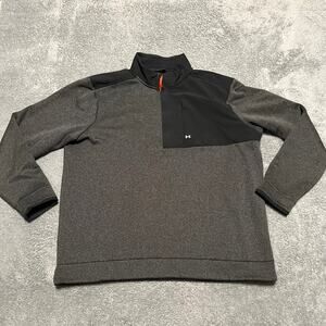 Under Armour Sweatshirt Mens XL Large Storm Sweater Golf 1/2 Zip 1373415 Gray